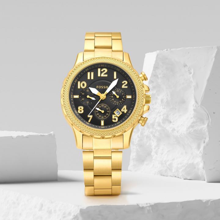 Fossiil Black - Golden Chronograph Stainless Steel Men’s Watch