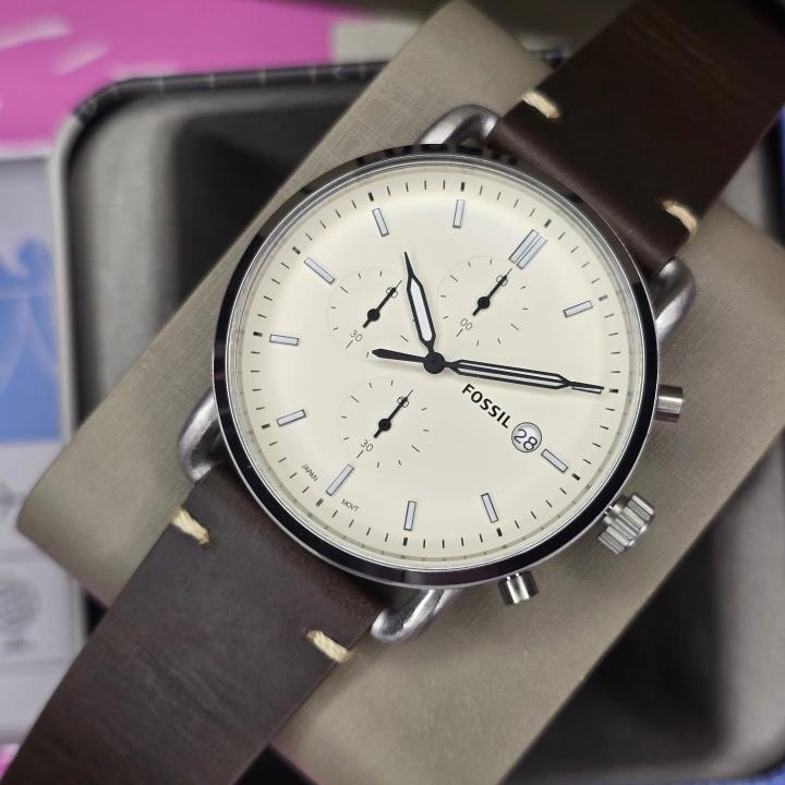 Fossiil Minimalist Chronograph Leather Watch
